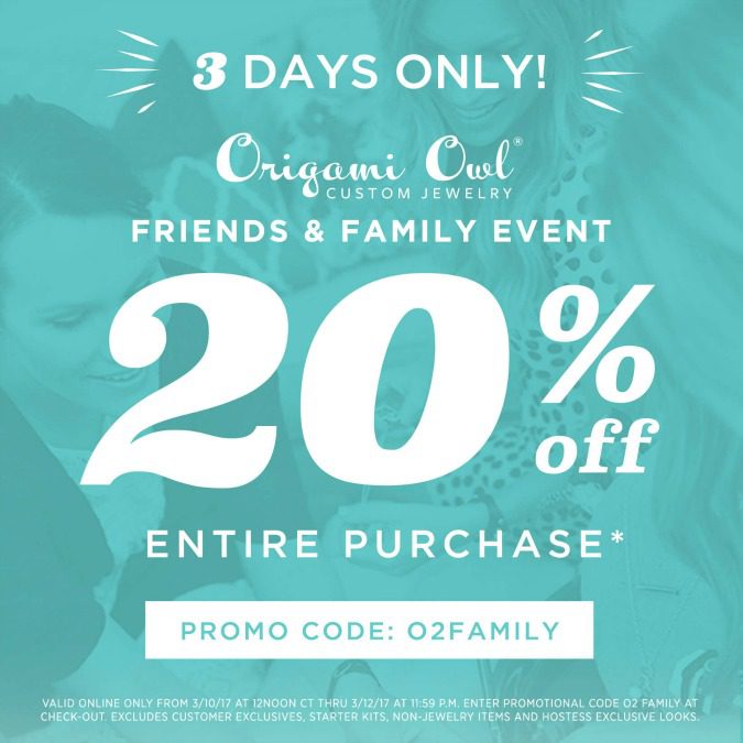 Origami Owl Friends and Family Discount Code • Origami Owl Lockets