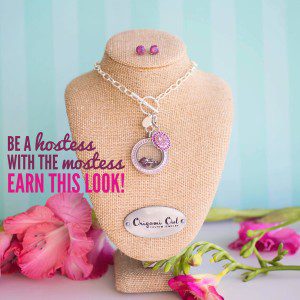 Médaillon Origami Owl Exclusif – Grand Format Prisme Rose Avec Chaîne, Pierres Cristal & Opale – Rare